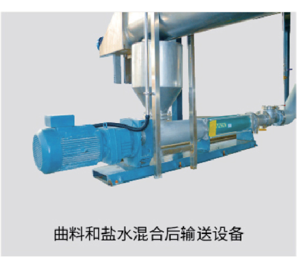 Conveying equipment for mixing koji and saltwater